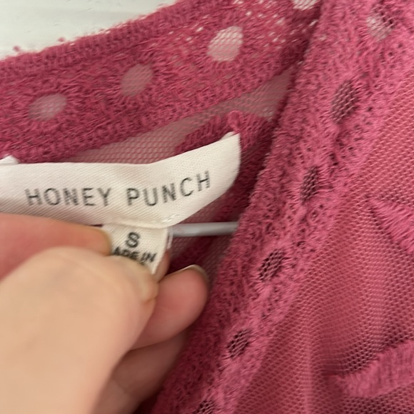 HONEY PUNCH - Lace maxi dress romper embroidered kimono sleeves small bohemian - Picture 3 of 14